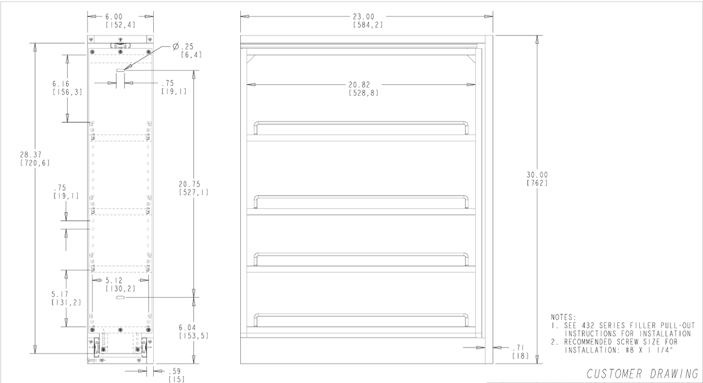 Base Cabinet Filler Spice Pullout (soft close)