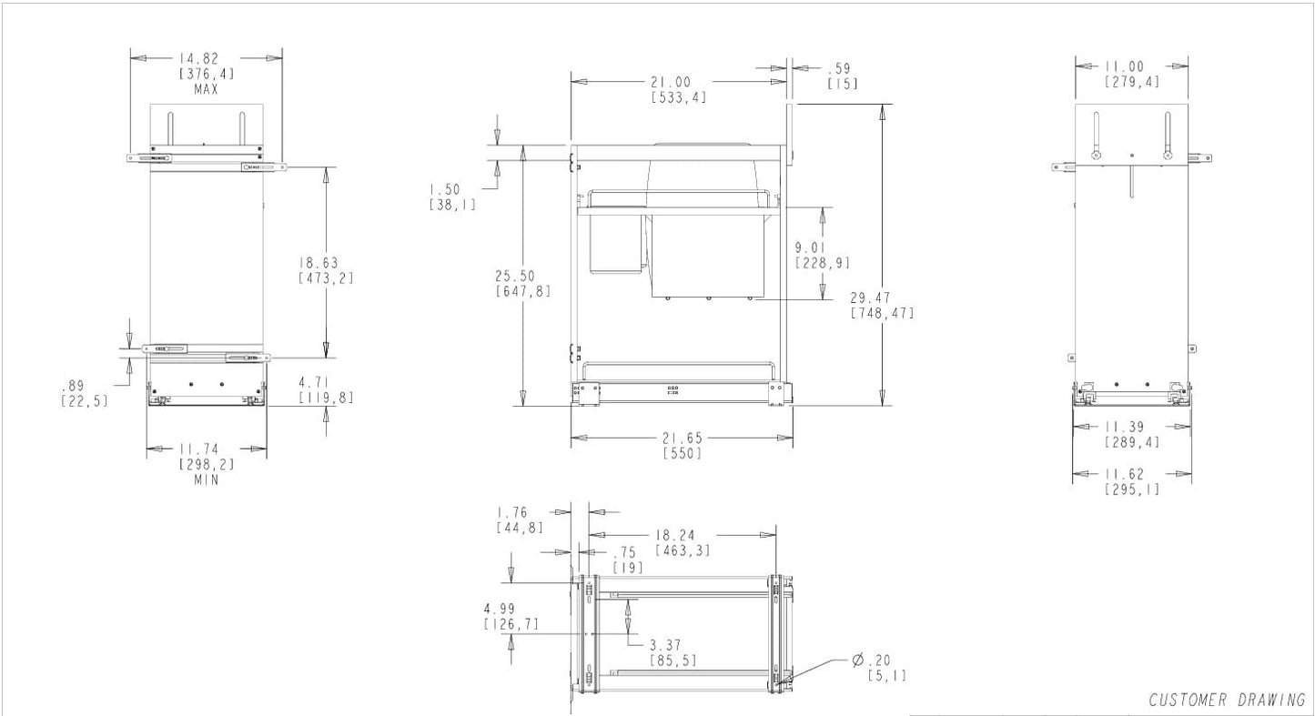 Base Cabinet Pullout w/Knife Block & Utensil Bins