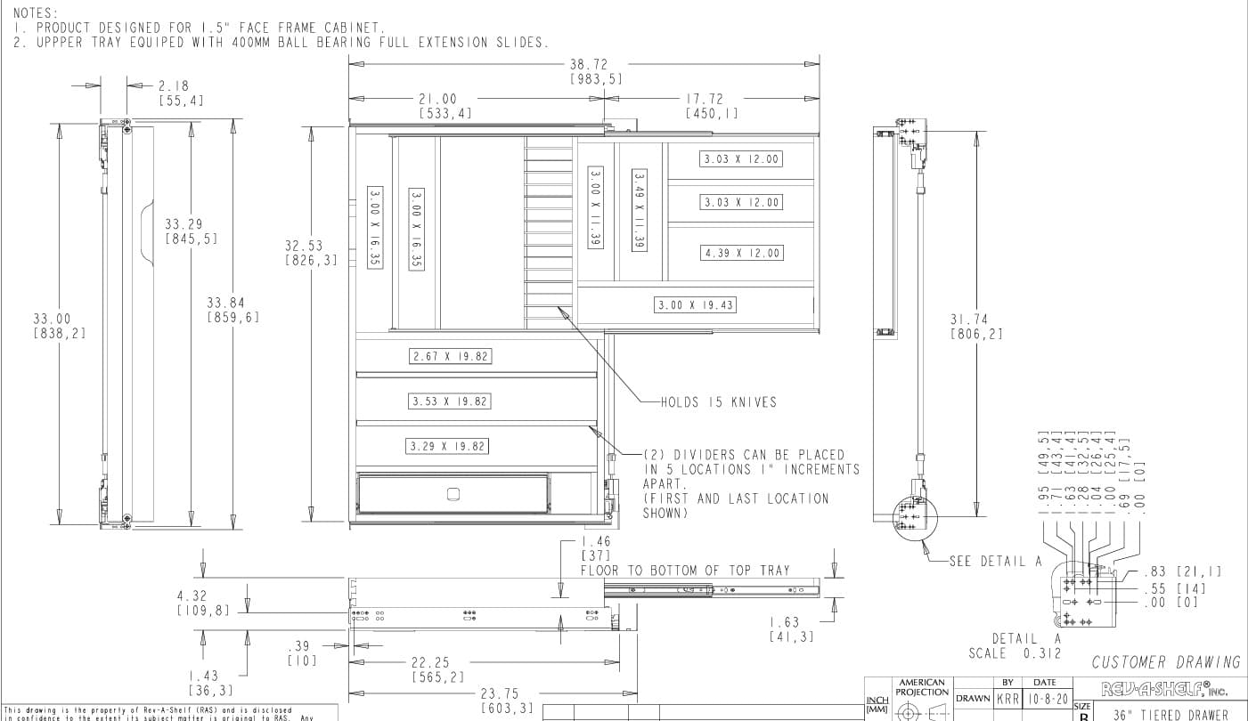 Tiered Combination Drawer