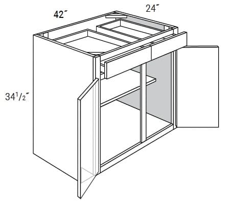 Dover - Base 2 Doors W/2 Drawers with Center Stile