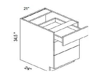 Alvic - 3 Drawer Base Cabinet