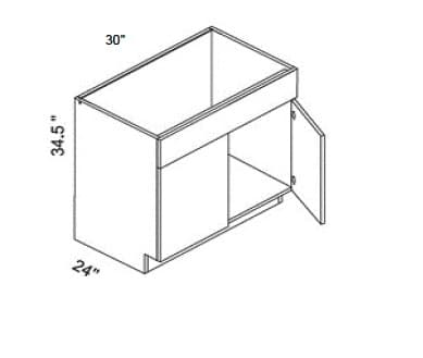 Alvic - Sink Base Cabinet W/1 False Drawer & Butt Doors