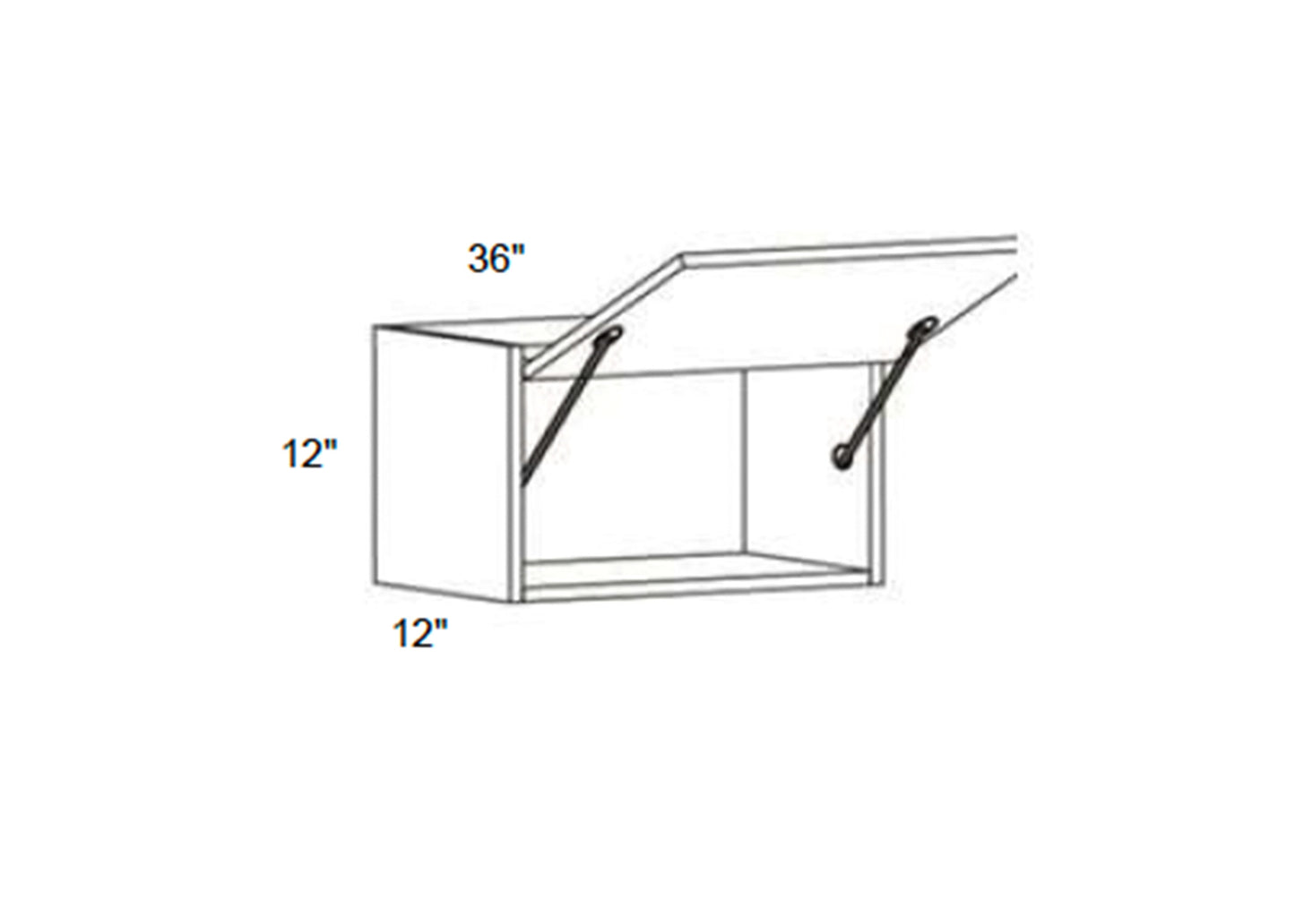 Trends - Wall Single Door Lift Up Cabinet 12" Tall