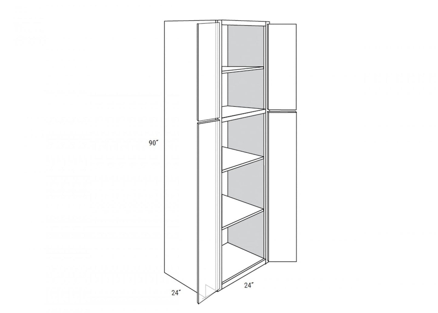 Alvic - Tall 4 Doors Pantry W/ Butt Doors