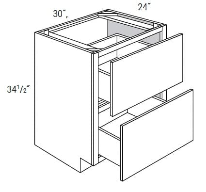 California - 2 Drawer Base Cabinet