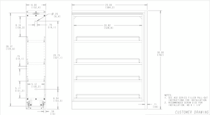 Base Cabinet Filler Spice Pullout (not soft close)