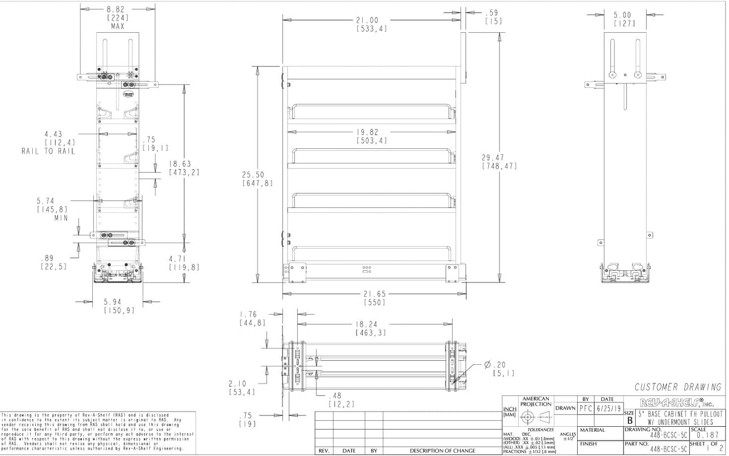 Base Cabinet Spice Pullout W/Soft Close