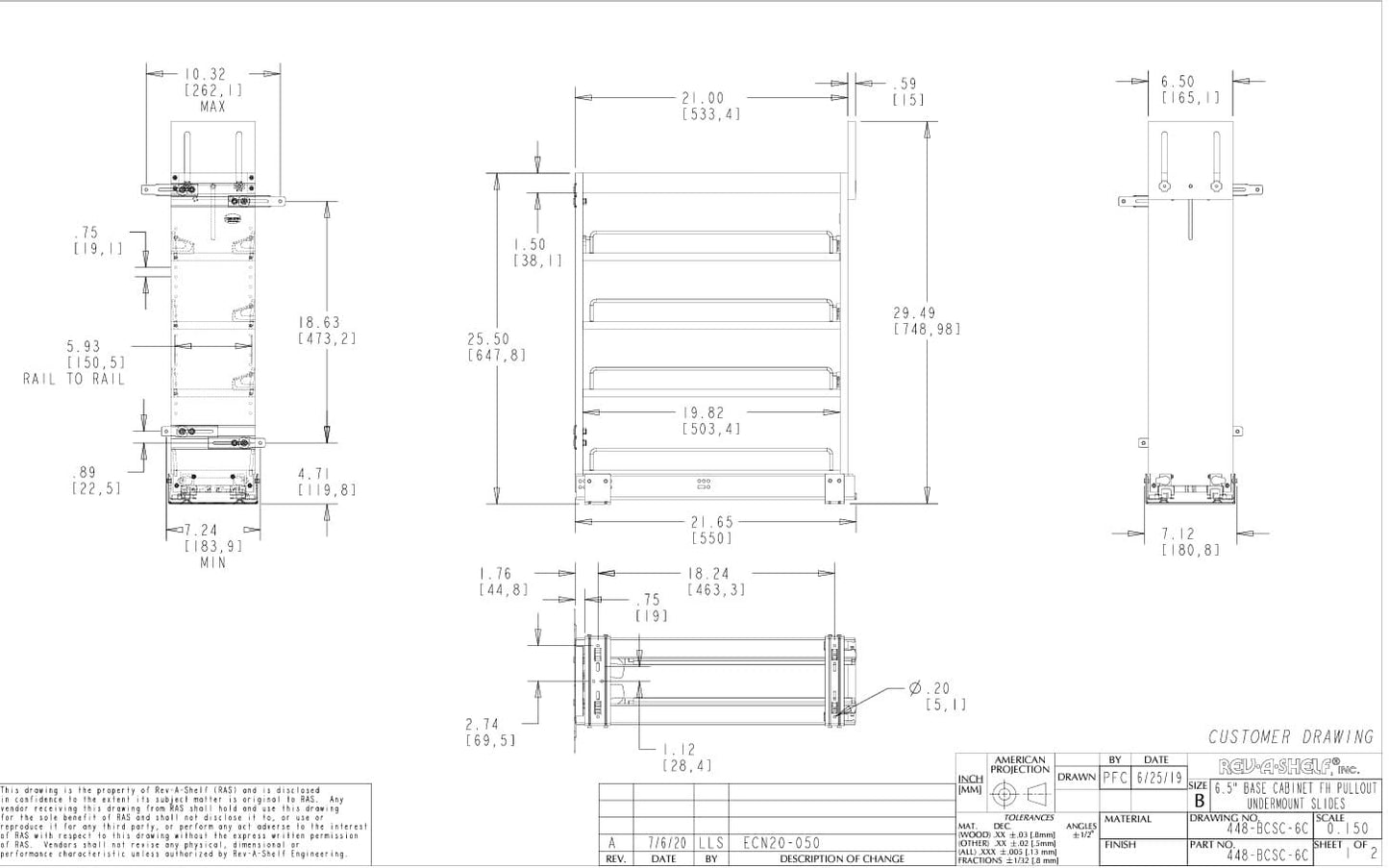 Base Cabinet Spice Pullout W/Soft Close