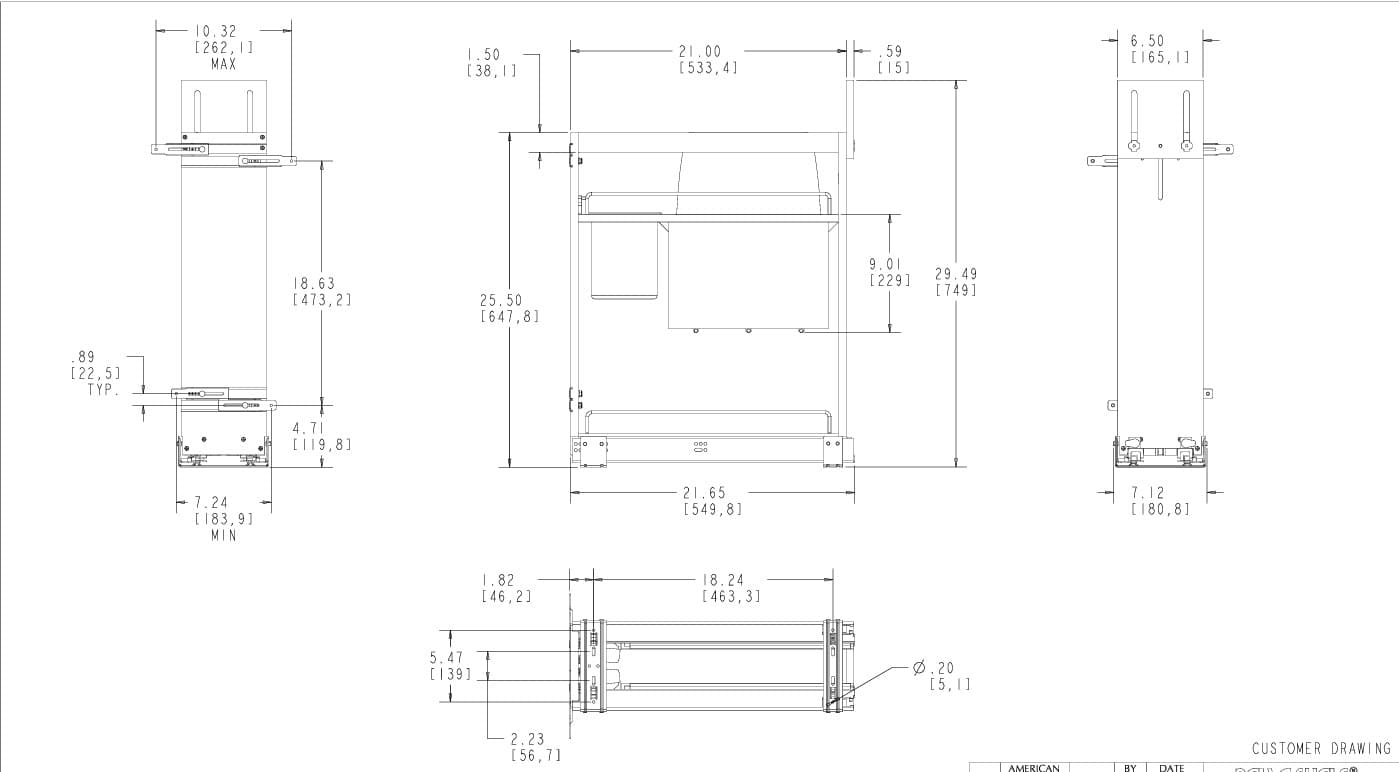 Base Cabinet Pullout w/Knife Block & Utensil Bins