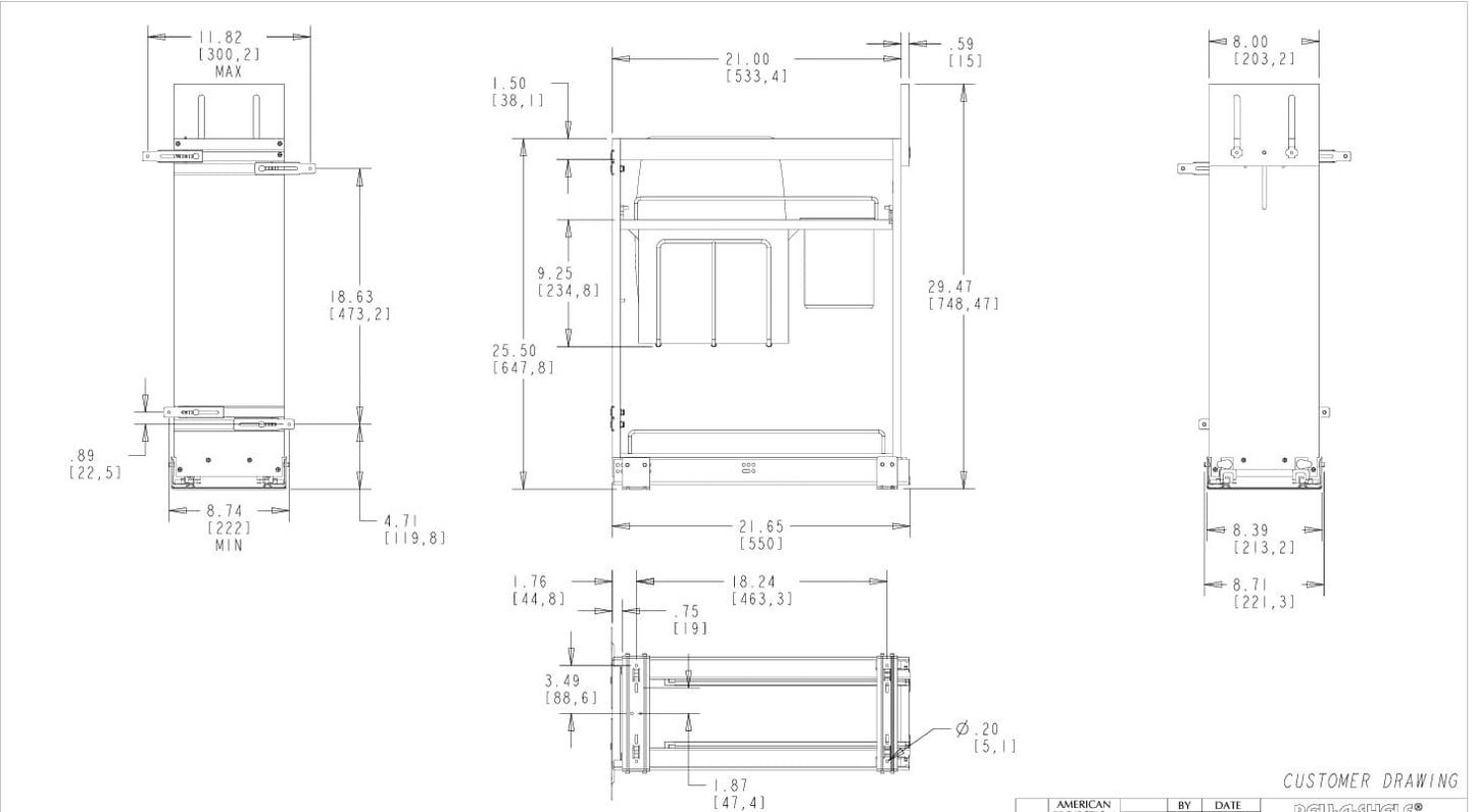 Base Cabinet Pullout w/Knife Block & Utensil Bins