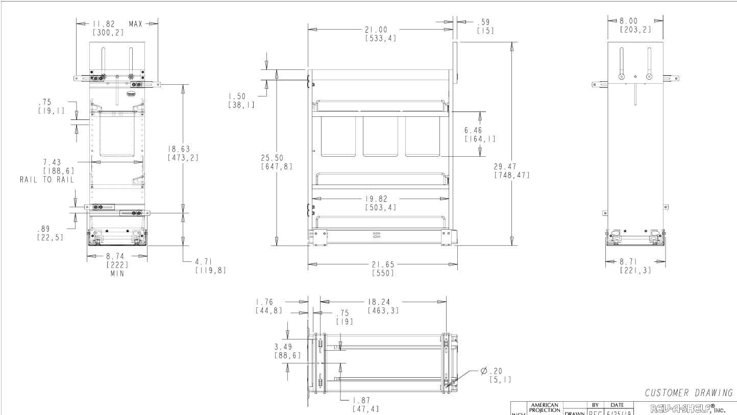 Base Cabinet Pullout W/Utensil Bins