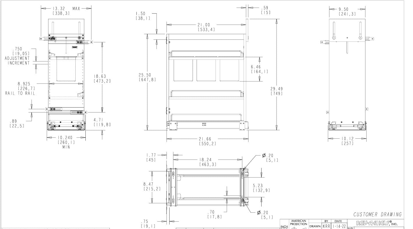 Base Cabinet Pullout W/Utensil Bins