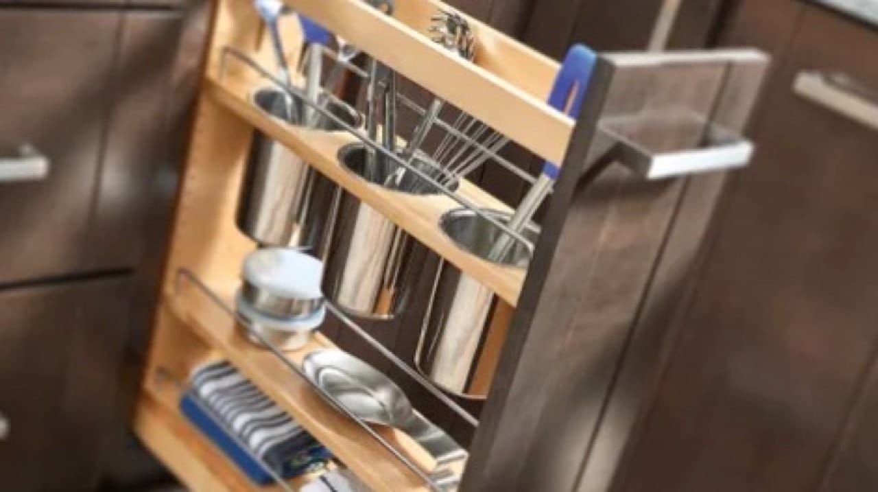 Base Cabinet Pullout W/Utensil Bins