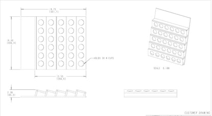 Wood K-Cup Drawer Insert (trimmable 3")