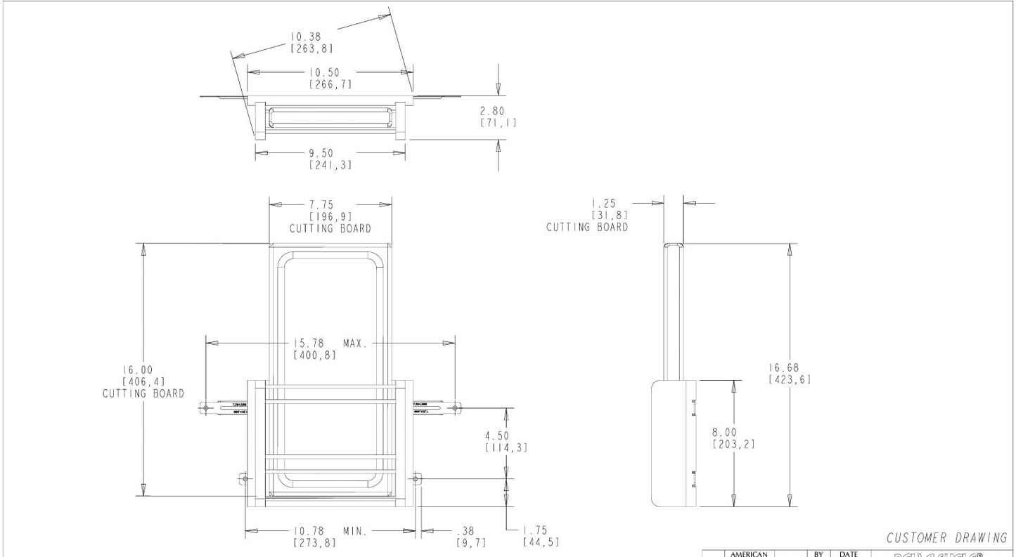 Door Mounted Wood Cutting Board