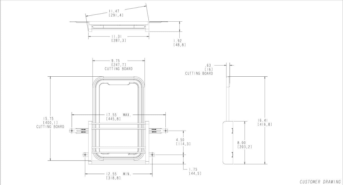 Door Mounted Plastic Cutting Board