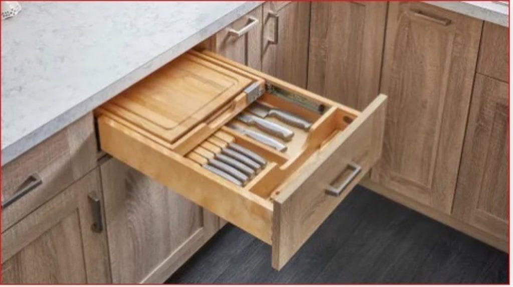Combination Kife Holder/Cutting Board Drawer