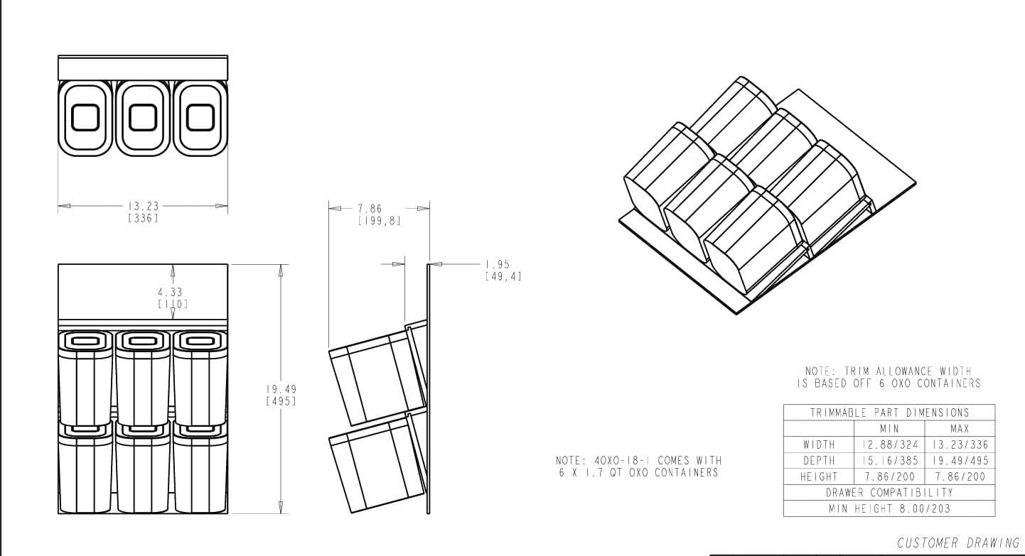 Wood OXO Drawer Insert Organizer