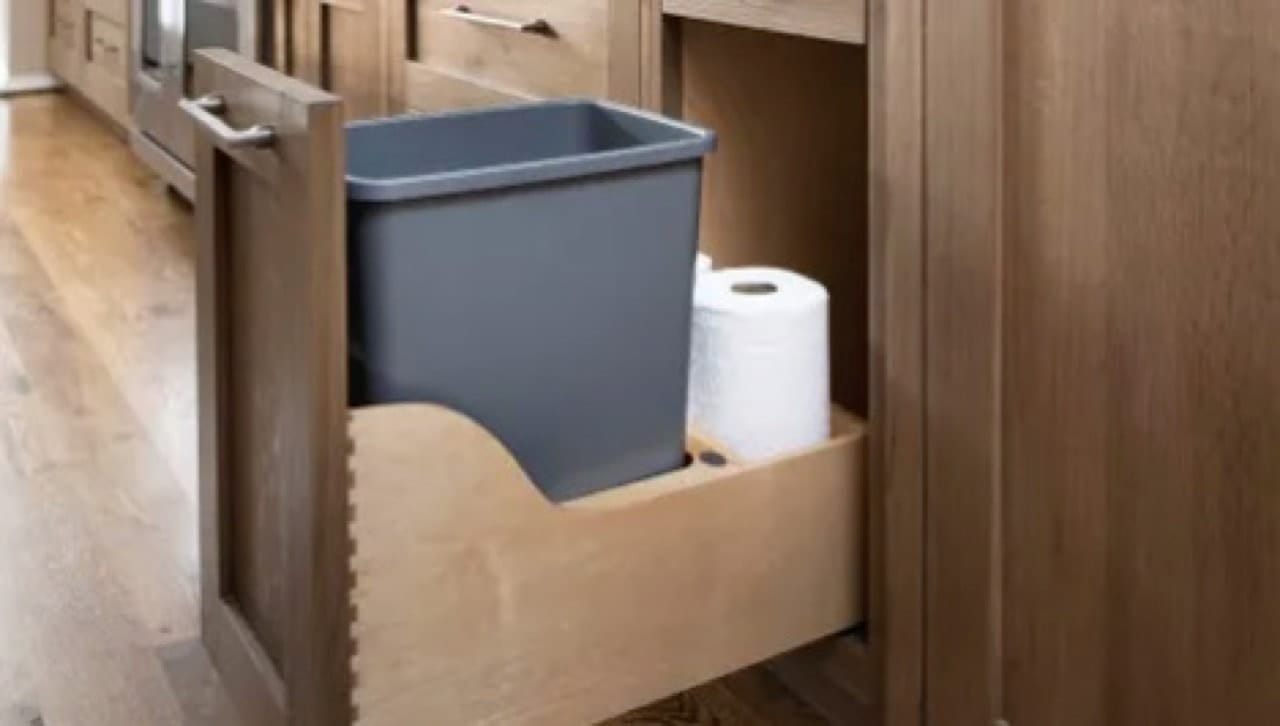 Wood Bottom Mount 35 qt Single Waste Container