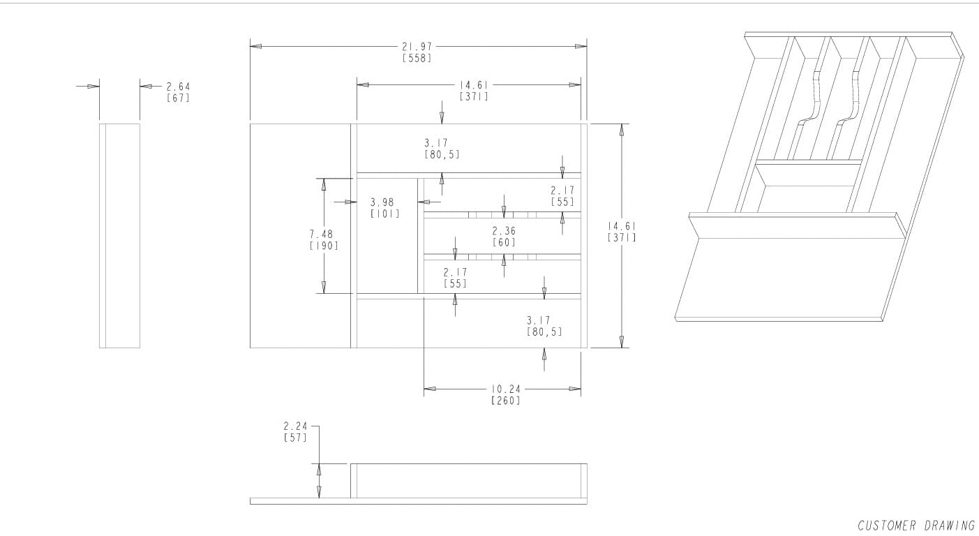 Wood Cutlery Tray Insert