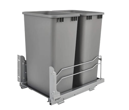 Steel Bottom Mount 50 qt Double Waste Container W/Soft Close