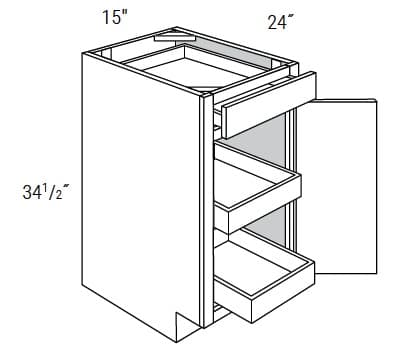 Amesbury Recessed - Base 1 Door W/1 Drawer W/2 Soft Close Rollouts