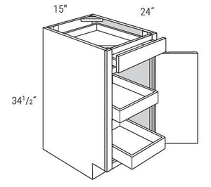 Essex - Base 1 Door W/1 Drawer and 2 Soft Close Rollouts