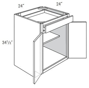 California - Base 2 Doors W/1 Drawer & Butt Doors