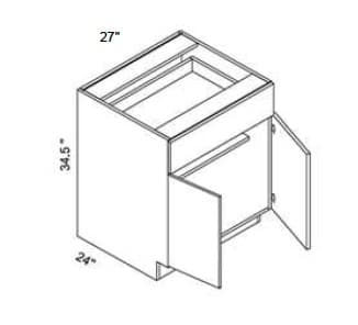 Alvic - Base 2 Doors W/1 Drawer & Butt Doors