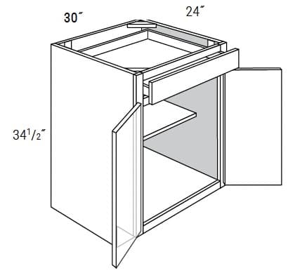 Petit - Base 2 Doors W/1 Drawer & Butt Doors