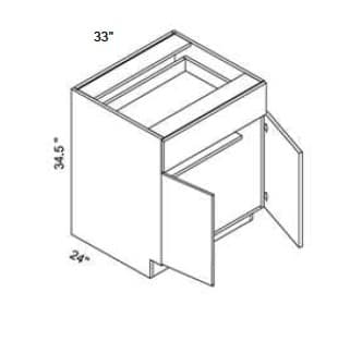 Alvic - Base 2 Doors W/1 Drawer & Butt Doors