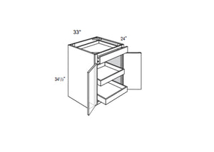 Essex - Base 2 Butt Doors W/1 Drawer W/2 Soft Close Rollouts