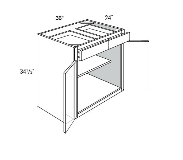 California - Base 2 Doors W/2 Drawers & Butt Doors