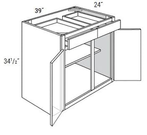California - Base 2 Doors W/2 Drawers with Center Stile