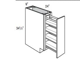 Amesbury Recessed - Base Full Height Door with Organizer Pullout