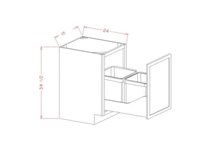 Alvic - Base Cabinets with Trash Pullout 2 - 50 QT Bins