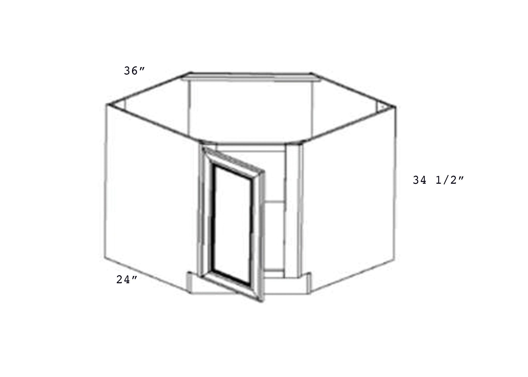 JAR Pillow - Base Diagonal Corner Sink W/1 False Drawer and 1 Door