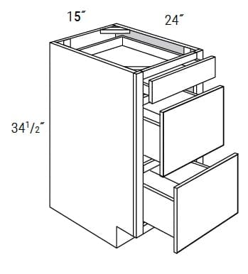 California - 3 Drawer Base Cabinet