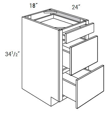 California - 3 Drawer Base Cabinet