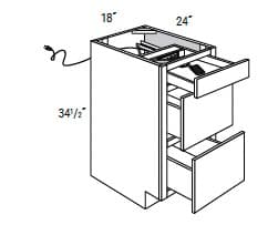 Trenton Slab - 3 Drawer Base Cabinet W/1 Charging Drawer