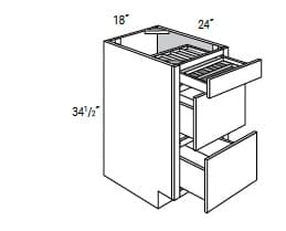 Essex - 3 Drawer Base Cabinet W/1 Two Tiered Cutlery Drawer
