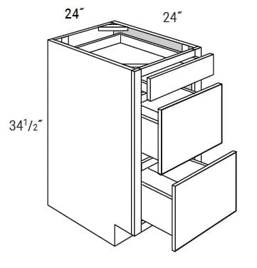 California - 3 Drawer Base Cabinet