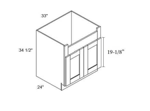 Gramercy - Farm Sink Base W/Butt Doors