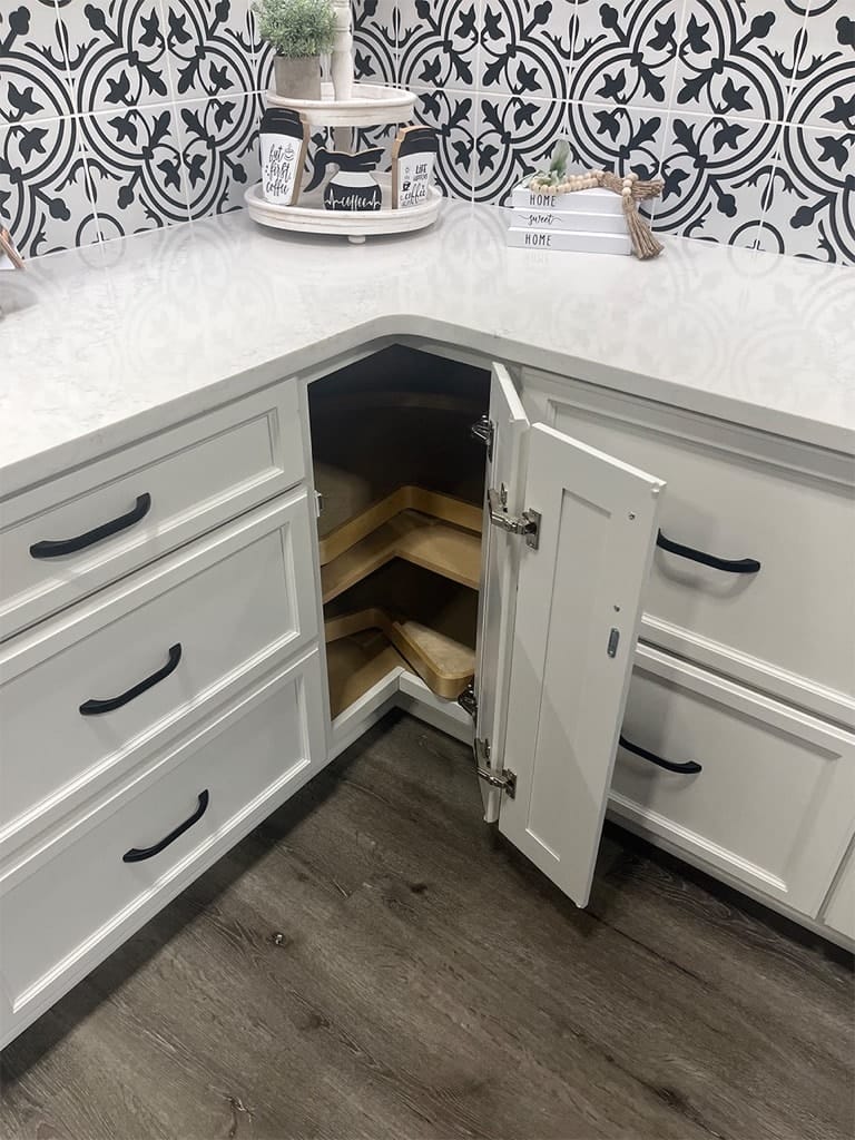 Venice - Corner Base Cabinet Bifold Doors W/2 Wood Lazy Susans – Frugal ...