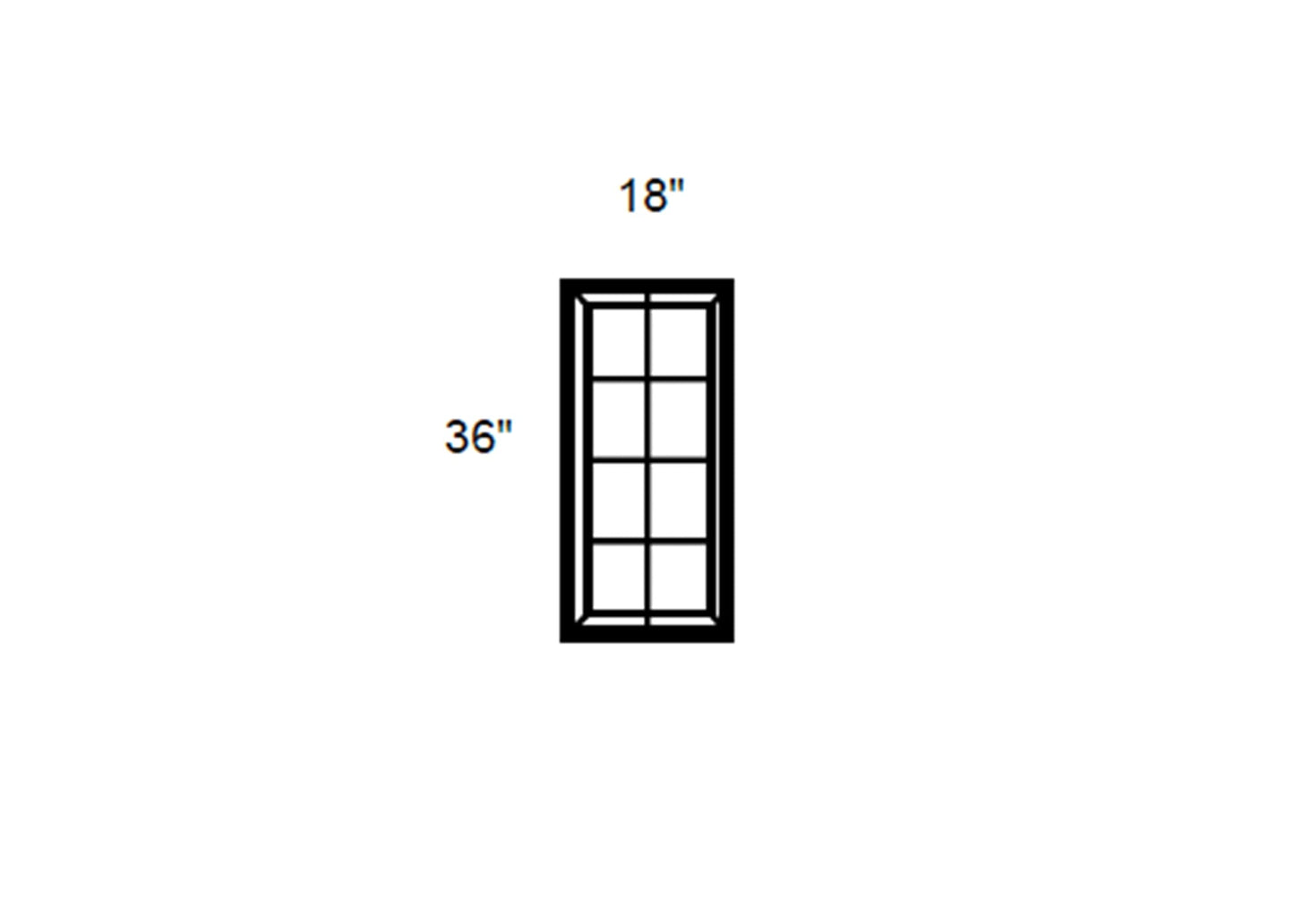 FC Shaker - Mullion Style Clear Glass Single Door