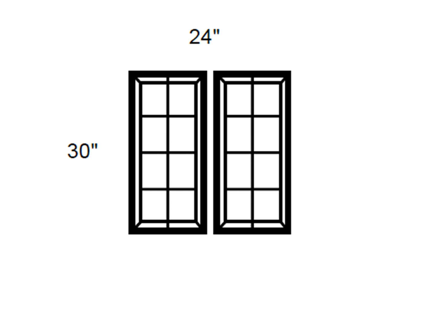 FC Shaker - Mullion Style Clear Glass Butt Door