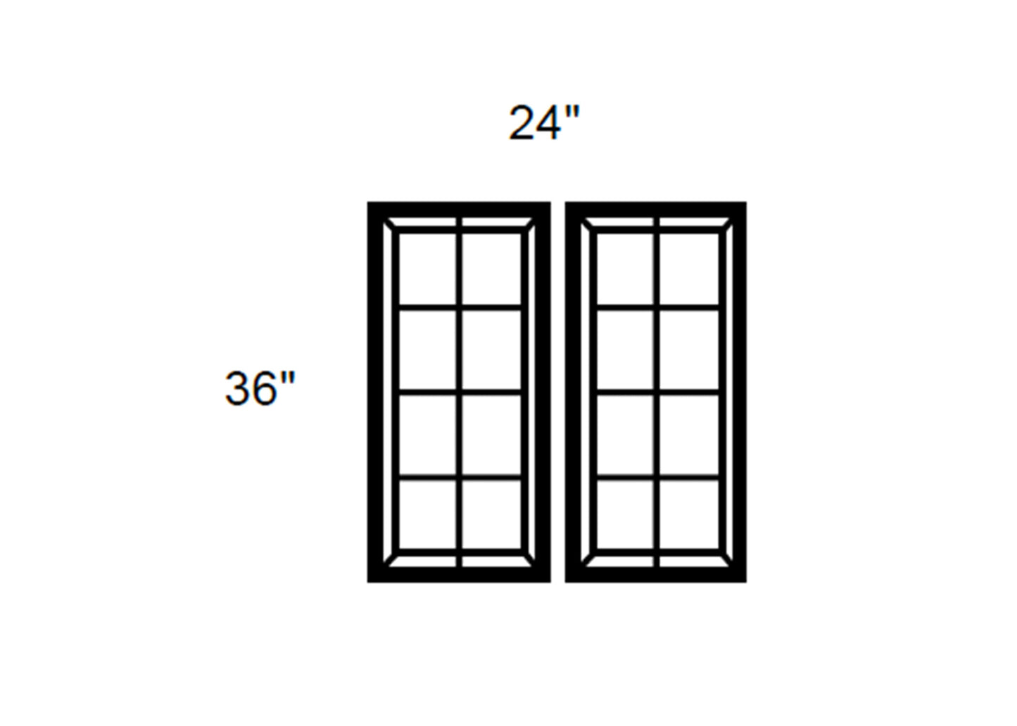 FC Shaker - Mullion Style Clear Glass Butt Door