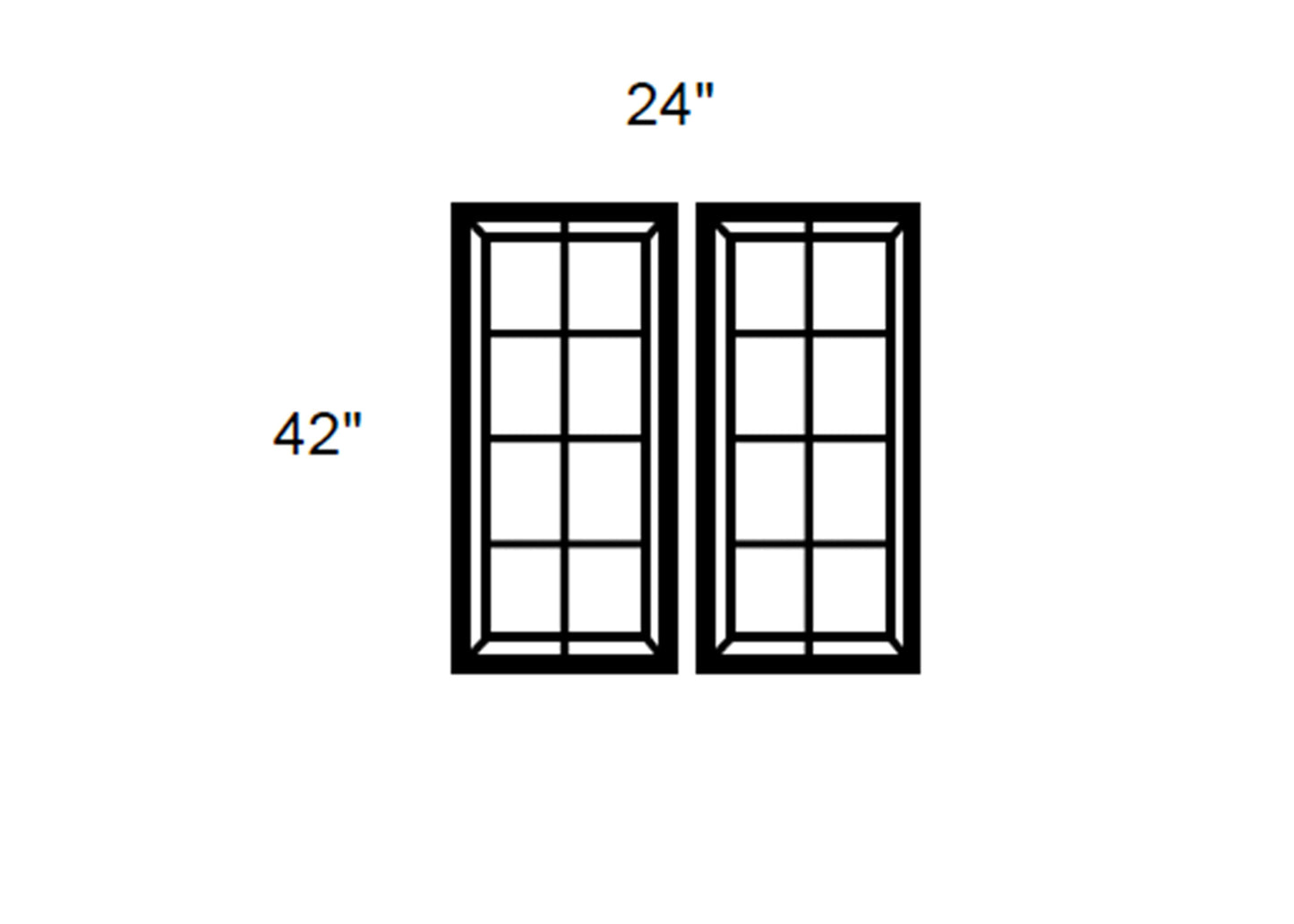 FC Shaker - Mullion Style Clear Glass Butt Door