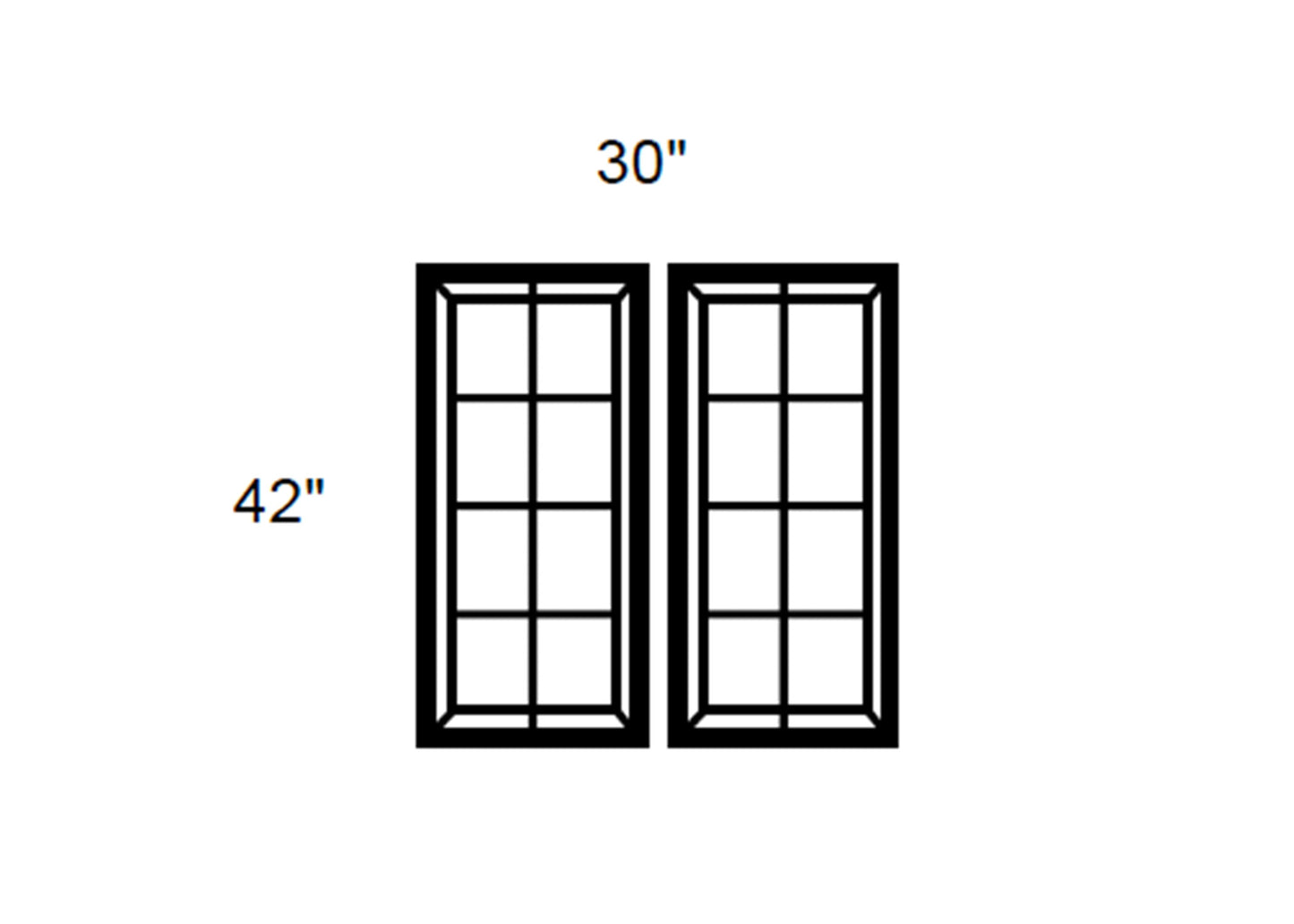 FC Shaker - Mullion Style Clear Glass Butt Door