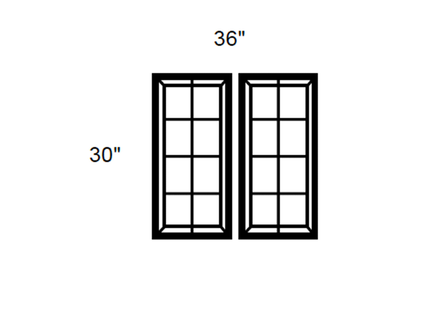 FC Shaker - Mullion Style Clear Glass Butt Door